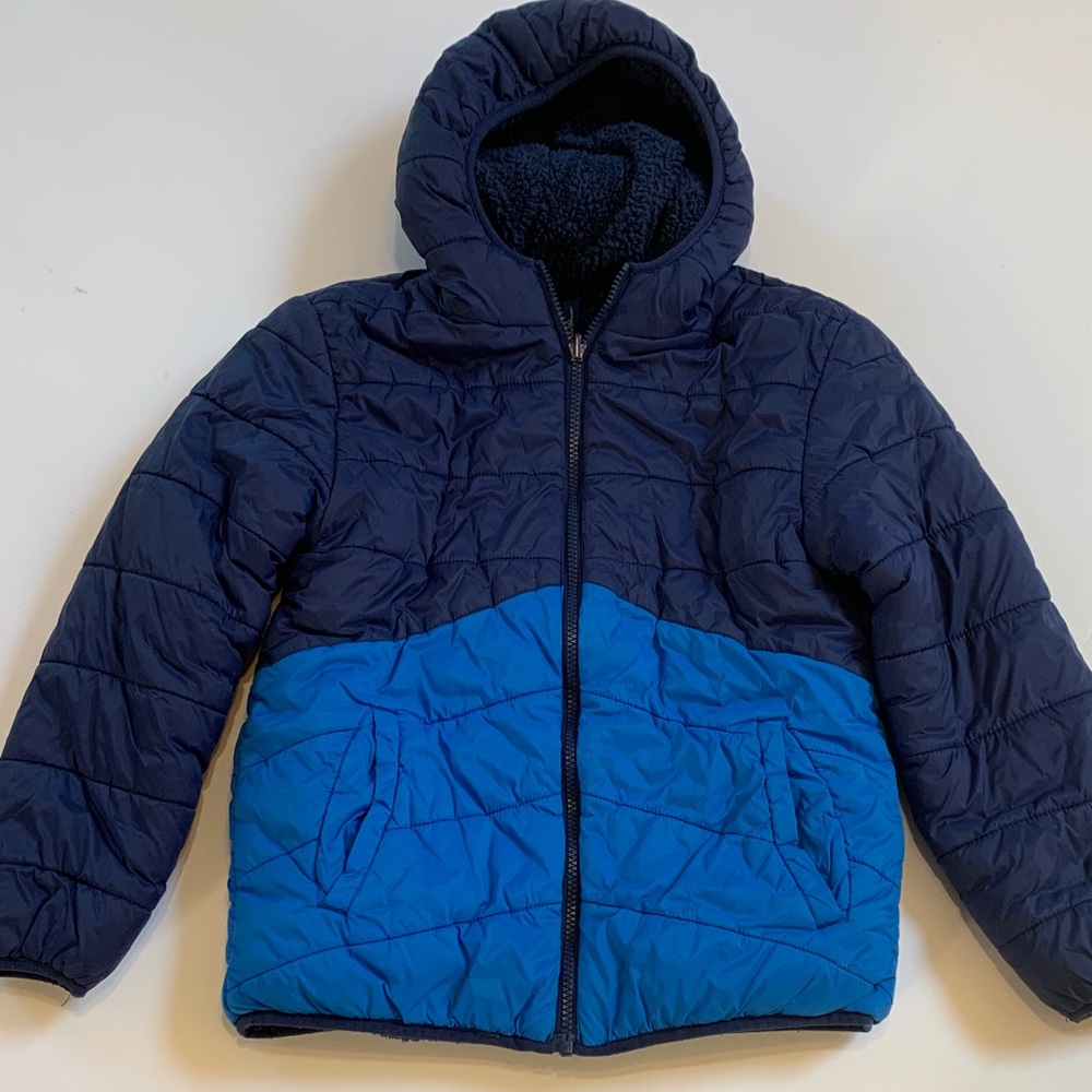 Eddie Bauer boys Navy and Blue Puffer Jacket medium